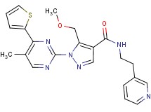 5-(methoxymethyl)-1-[5-methyl-4-(2-thienyl)-2-pyrimidinyl]-N-[2-(3-pyridinyl)ethyl]-1H-pyrazole-4-carboxamide