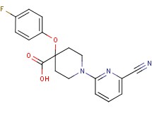 1-(6-cyanopyridin-2-yl)-4-(4-fluorophenoxy)piperidine-4-carboxylic acid