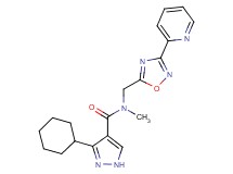 3-cyclohexyl-N-methyl-N-{[3-(2-pyridinyl)-1,2,4-oxadiazol-5-yl]methyl}-1H-pyrazole-4-carboxamide