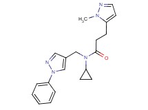 N-cyclopropyl-3-(1-methyl-1H-pyrazol-5-yl)-N-[(1-phenyl-1H-pyrazol-4-yl)methyl]propanamide