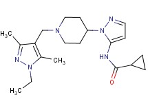 N-(1-{1-[(1-ethyl-3,5-dimethyl-1H-pyrazol-4-yl)methyl]-4-piperidinyl}-1H-pyrazol-5-yl)cyclopropanecarboxamide