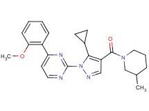 2-{5-cyclopropyl-4-[(3-methyl-1-piperidinyl)carbonyl]-1H-pyrazol-1-yl}-4-(2-methoxyphenyl)pyrimidine