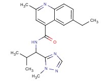 6-ethyl-2-methyl-N-[2-methyl-1-(1-methyl-1H-1,2,4-triazol-5-yl)propyl]-4-quinolinecarboxamide