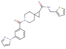 6-[3-(1H-pyrazol-1-yl)benzoyl]-N-(2-thienylmethyl)-6-azaspiro[2.5]octane-1-carboxamide