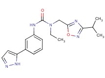 N-ethyl-N-[(3-isopropyl-1,2,4-oxadiazol-5-yl)methyl]-N'-[3-(1H-pyrazol-5-yl)phenyl]urea