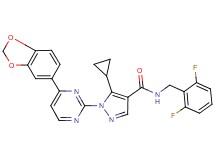 1-[4-(1,3-benzodioxol-5-yl)-2-pyrimidinyl]-5-cyclopropyl-N-(2,6-difluorobenzyl)-1H-pyrazole-4-carboxamide