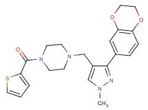 1-{[3-(2,3-dihydro-1,4-benzodioxin-6-yl)-1-methyl-1H-pyrazol-4-yl]methyl}-4-(2-thienylcarbonyl)piperazine