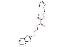 N-[2-(1,3-benzoxazol-2-ylthio)ethyl]-5-(1H-pyrazol-1-ylmethyl)-2-furamide