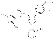 1-(1,3-dimethyl-1H-pyrazol-4-yl)-N-{[3-(3-fluoro-4-methoxyphenyl)-1-(2-methylphenyl)-1H-pyrazol-4-yl]methyl}-N-methylmethanamine