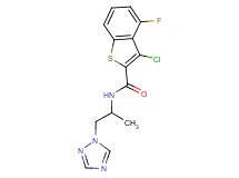 3-chloro-4-fluoro-N-[1-methyl-2-(1H-1,2,4-triazol-1-yl)ethyl]-1-benzothiophene-2-carboxamide
