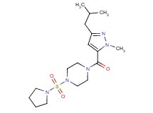 1-[(3-isobutyl-1-methyl-1H-pyrazol-5-yl)carbonyl]-4-(1-pyrrolidinylsulfonyl)piperazine