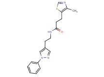 3-(4-methyl-1,3-thiazol-5-yl)-N-[2-(1-phenyl-1H-pyrazol-4-yl)ethyl]propanamide