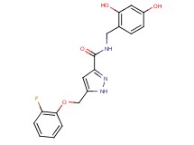 N-(2,4-dihydroxybenzyl)-5-[(2-fluorophenoxy)methyl]-1H-pyrazole-3-carboxamide