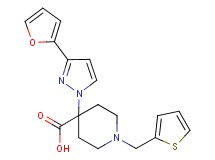 4-[3-(2-furyl)-1H-pyrazol-1-yl]-1-(2-thienylmethyl)piperidine-4-carboxylic acid