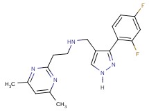 N-{[3-(2,4-difluorophenyl)-1H-pyrazol-4-yl]methyl}-2-(4,6-dimethyl-2-pyrimidinyl)ethanamine