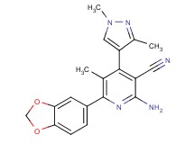 2-amino-6-(1,3-benzodioxol-5-yl)-4-(1,3-dimethyl-1H-pyrazol-4-yl)-5-methylnicotinonitrile