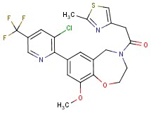 7-[3-chloro-5-(trifluoromethyl)-2-pyridinyl]-9-methoxy-4-[(2-methyl-1,3-thiazol-4-yl)acetyl]-2,3,4,5-tetrahydro-1,4-benzoxazepine