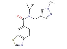 N-cyclopropyl-N-[(1-methyl-1H-pyrazol-4-yl)methyl]-1,3-benzothiazole-6-carboxamide