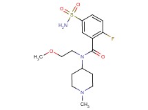 5-(aminosulfonyl)-2-fluoro-N-(2-methoxyethyl)-N-(1-methylpiperidin-4-yl)benzamide