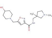 N-[(1,3-dimethylpyrrolidin-3-yl)methyl]-5-[(4-hydroxypiperidin-1-yl)methyl]isoxazole-3-carboxamide