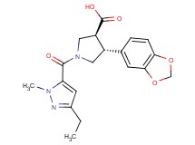 (3S*,4R*)-4-(1,3-benzodioxol-5-yl)-1-[(3-ethyl-1-methyl-1H-pyrazol-5-yl)carbonyl]pyrrolidine-3-carboxylic acid