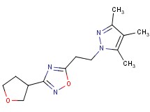 3-(tetrahydrofuran-3-yl)-5-[2-(3,4,5-trimethyl-1H-pyrazol-1-yl)ethyl]-1,2,4-oxadiazole