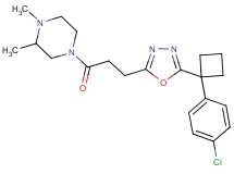4-(3-{5-[1-(4-chlorophenyl)cyclobutyl]-1,3,4-oxadiazol-2-yl}propanoyl)-1,2-dimethylpiperazine