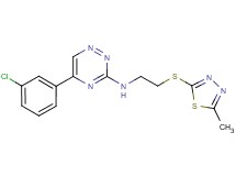 5-(3-chlorophenyl)-N-{2-[(5-methyl-1,3,4-thiadiazol-2-yl)thio]ethyl}-1,2,4-triazin-3-amine