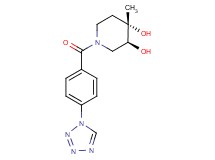 (3S*,4S*)-4-methyl-1-[4-(1H-tetrazol-1-yl)benzoyl]piperidine-3,4-diol