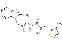 N-methyl-5-[(2-methyl-1H-benzimidazol-1-yl)methyl]-N-[(3-methyl-2-thienyl)methyl]-1H-pyrazole-3-carboxamide
