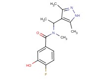 N-[1-(3,5-dimethyl-1H-pyrazol-4-yl)ethyl]-4-fluoro-3-hydroxy-N-methylbenzamide