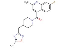 7-fluoro-2-methyl-4-({4-[(5-methyl-1,2,4-oxadiazol-3-yl)methyl]-1-piperidinyl}carbonyl)quinoline