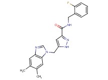 5-[(5,6-dimethyl-1H-benzimidazol-1-yl)methyl]-N-(2-fluorobenzyl)-1H-pyrazole-3-carboxamide