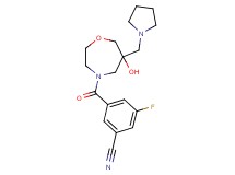 3-fluoro-5-{[6-hydroxy-6-(pyrrolidin-1-ylmethyl)-1,4-oxazepan-4-yl]carbonyl}benzonitrile