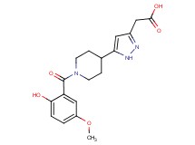 {5-[1-(2-hydroxy-5-methoxybenzoyl)piperidin-4-yl]-1H-pyrazol-3-yl}acetic acid