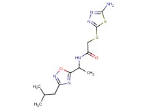 2-[(5-amino-1,3,4-thiadiazol-2-yl)thio]-N-[1-(3-isobutyl-1,2,4-oxadiazol-5-yl)ethyl]acetamide