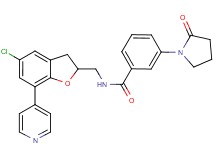 N-{[5-chloro-7-(4-pyridinyl)-2,3-dihydro-1-benzofuran-2-yl]methyl}-3-(2-oxo-1-pyrrolidinyl)benzamide