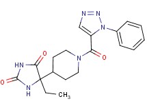5-ethyl-5-{1-[(1-phenyl-1H-1,2,3-triazol-5-yl)carbonyl]piperidin-4-yl}imidazolidine-2,4-dione