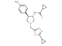 N-[(3S*,4R*)-1-[(5-cyclopropyl-1,3,4-oxadiazol-2-yl)methyl]-4-(4-methylphenyl)-3-pyrrolidinyl]cyclopropanecarboxamide