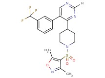 4-{1-[(3,5-dimethyl-4-isoxazolyl)sulfonyl]-4-piperidinyl}-5-[3-(trifluoromethyl)phenyl]pyrimidine