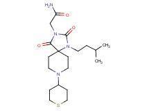 2-[1-(3-methylbutyl)-2,4-dioxo-8-(tetrahydro-2H-thiopyran-4-yl)-1,3,8-triazaspiro[4.5]dec-3-yl]acetamide