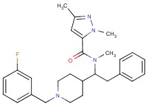 N-{1-[1-(3-fluorobenzyl)-4-piperidinyl]-2-phenylethyl}-N,1,3-trimethyl-1H-pyrazole-5-carboxamide