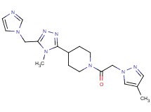 4-[5-(1H-imidazol-1-ylmethyl)-4-methyl-4H-1,2,4-triazol-3-yl]-1-[(4-methyl-1H-pyrazol-1-yl)acetyl]piperidine