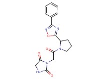 3-{2-oxo-2-[2-(3-phenyl-1,2,4-oxadiazol-5-yl)-1-pyrrolidinyl]ethyl}-2,4-imidazolidinedione