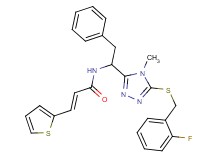 (2E)-N-(1-{5-[(2-fluorobenzyl)thio]-4-methyl-4H-1,2,4-triazol-3-yl}-2-phenylethyl)-3-(2-thienyl)acrylamide