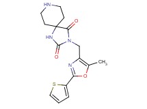 3-{[5-methyl-2-(2-thienyl)-1,3-oxazol-4-yl]methyl}-1,3,8-triazaspiro[4.5]decane-2,4-dione