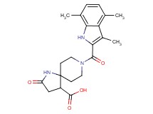 2-oxo-8-[(3,4,7-trimethyl-1H-indol-2-yl)carbonyl]-1,8-diazaspiro[4.5]decane-4-carboxylic acid