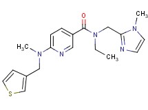 N-ethyl-N-[(1-methyl-1H-imidazol-2-yl)methyl]-6-[methyl(3-thienylmethyl)amino]nicotinamide