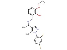 2-[({1-[1-(2,4-difluorophenyl)-5-methyl-1H-pyrazol-4-yl]ethyl}amino)methyl]-6-ethoxyphenol