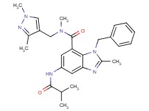 1-benzyl-N-[(1,3-dimethyl-1H-pyrazol-4-yl)methyl]-5-(isobutyrylamino)-N,2-dimethyl-1H-benzimidazole-7-carboxamide
